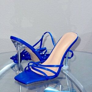 Elegant Blue Strappy Heels